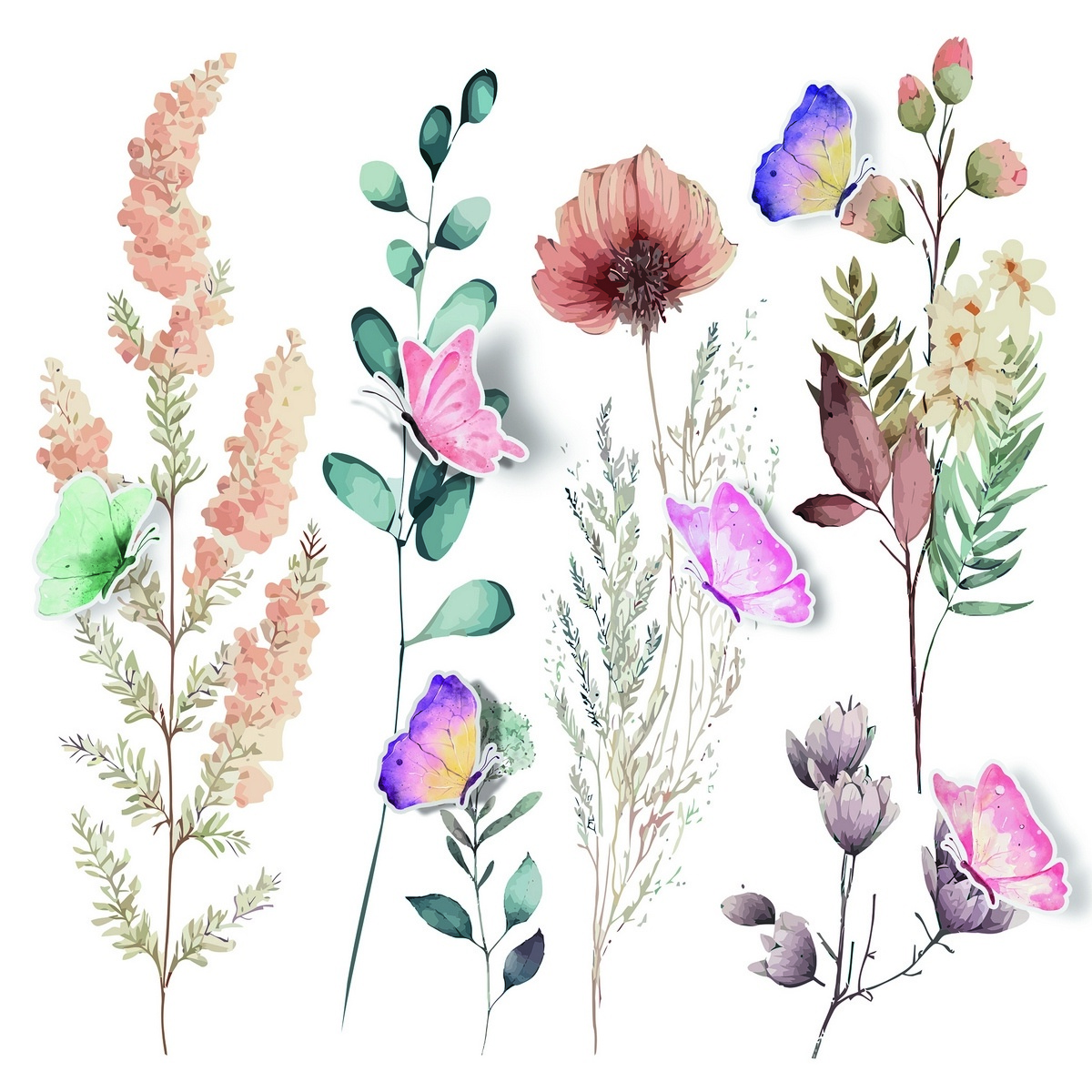 Samolepící dekorace Vector Graphics Florals