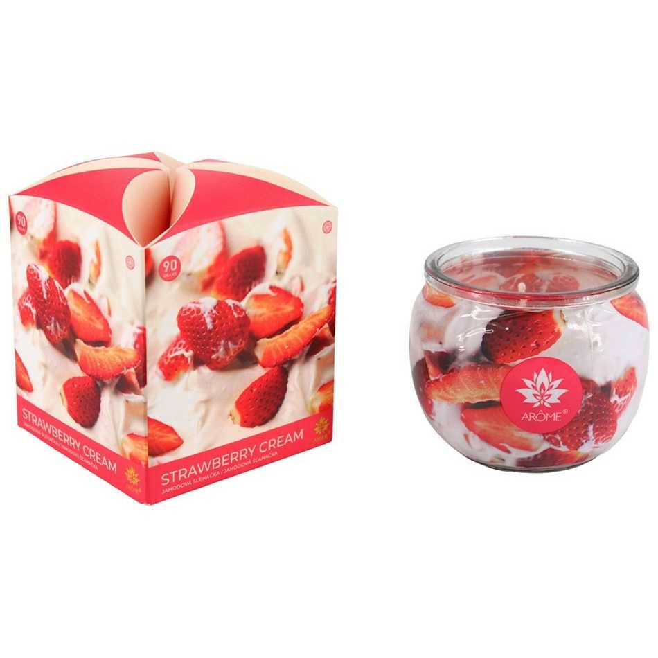 Arome Vonná svíčka ve skle Strawberry Cream