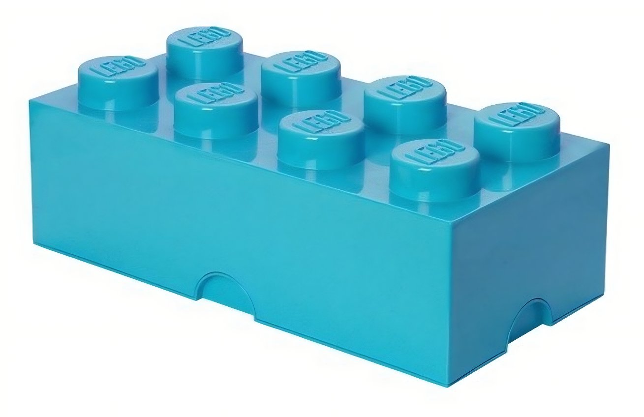 Azurově modrý úložný box LEGO® Smart 25 x 50 cm