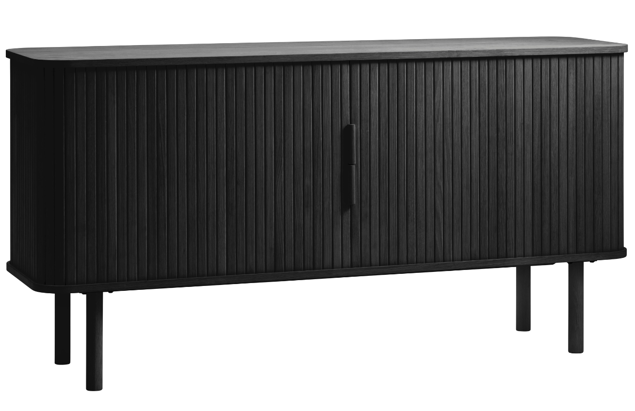 Černá dubová komoda Unique Furniture Cavo 160 x 45 cm