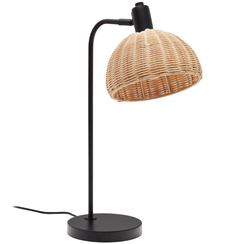 Černá kovová stolní lampa Kave Home Damila