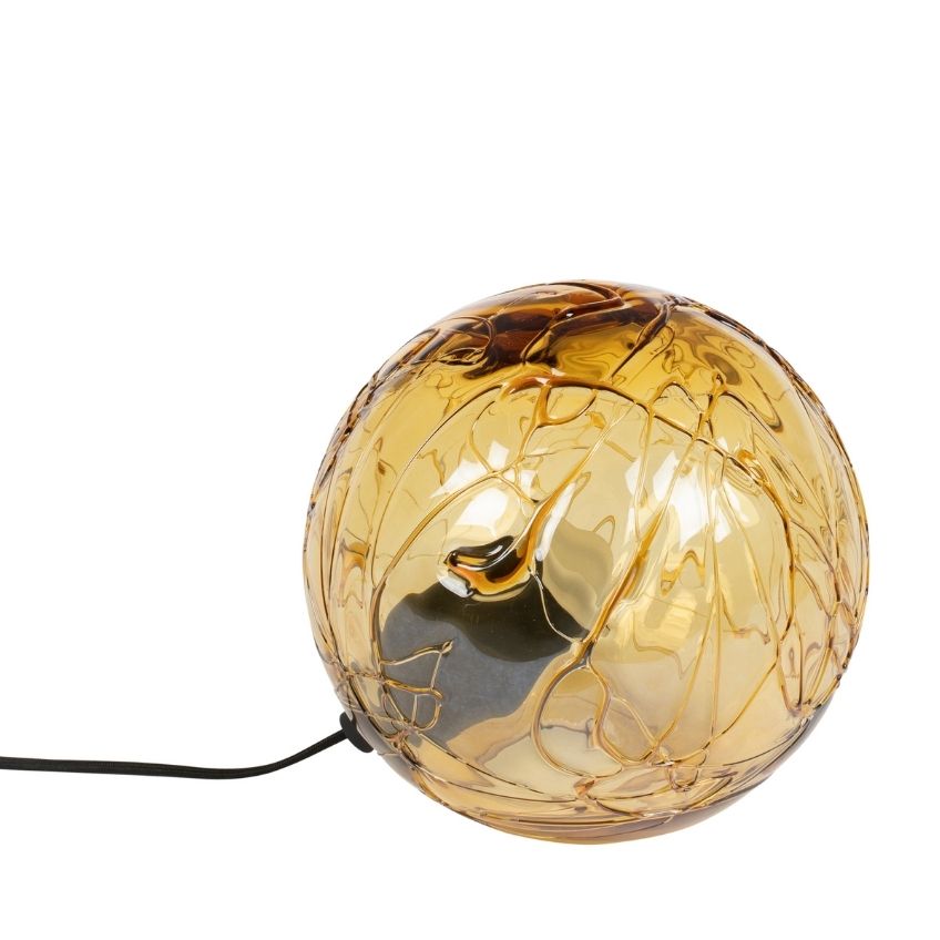 Jantarová skleněná stolní lampa DUTCHBONE LUNE 25 cm