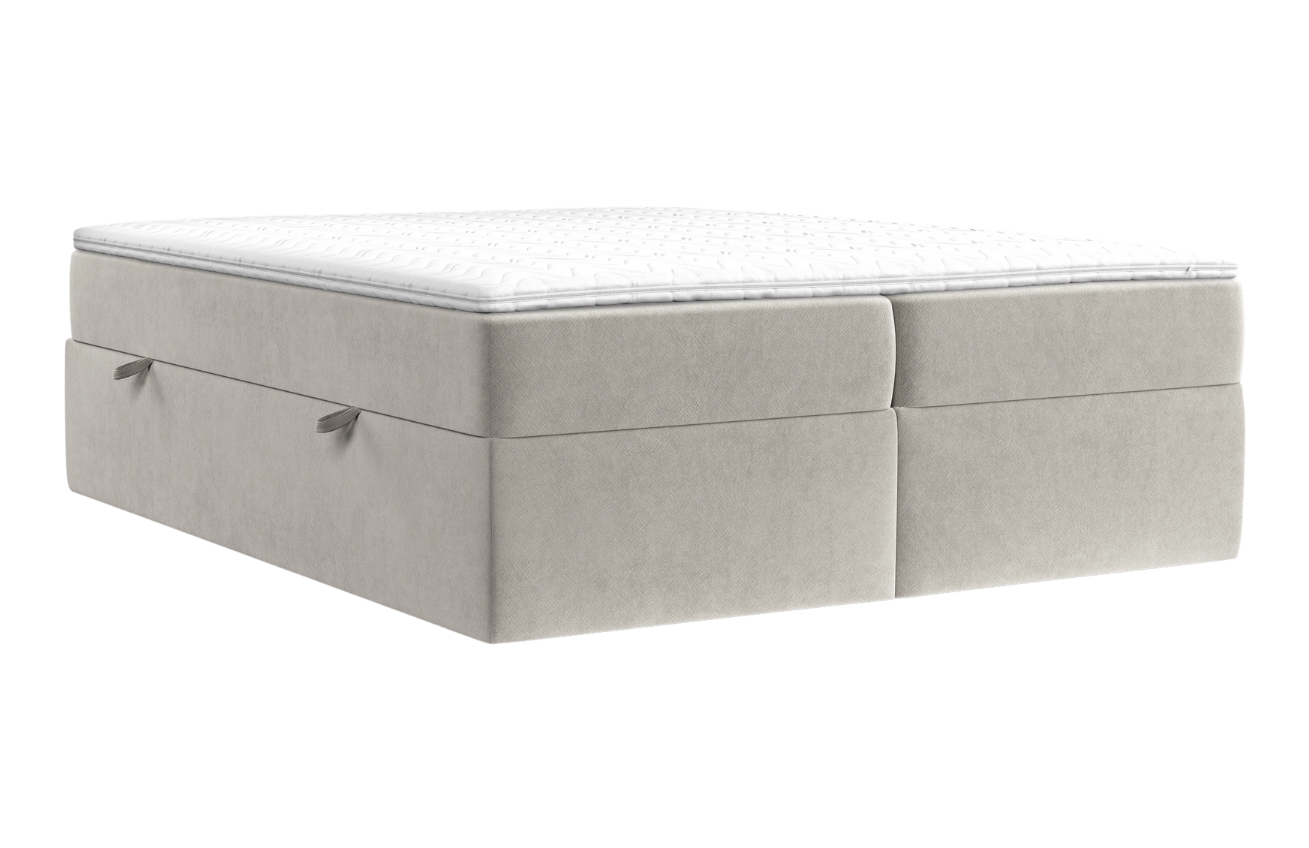 Maison de Rêve Béžová sametová postel boxspring ASH 160 x 200 cm