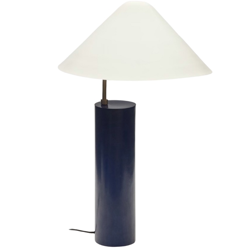 Modro bílá kovová stolní lampa Kave Home Shiva 42 cm