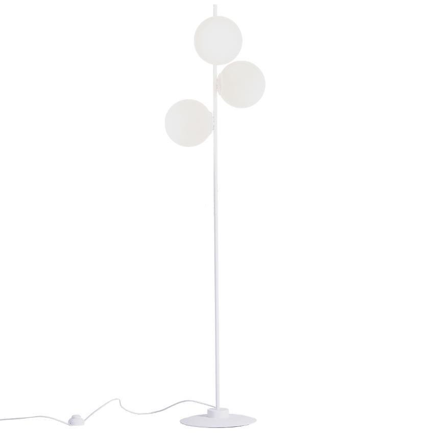 Nordic Design Bílá skleněná stojací lampa Bubbly 155 cm