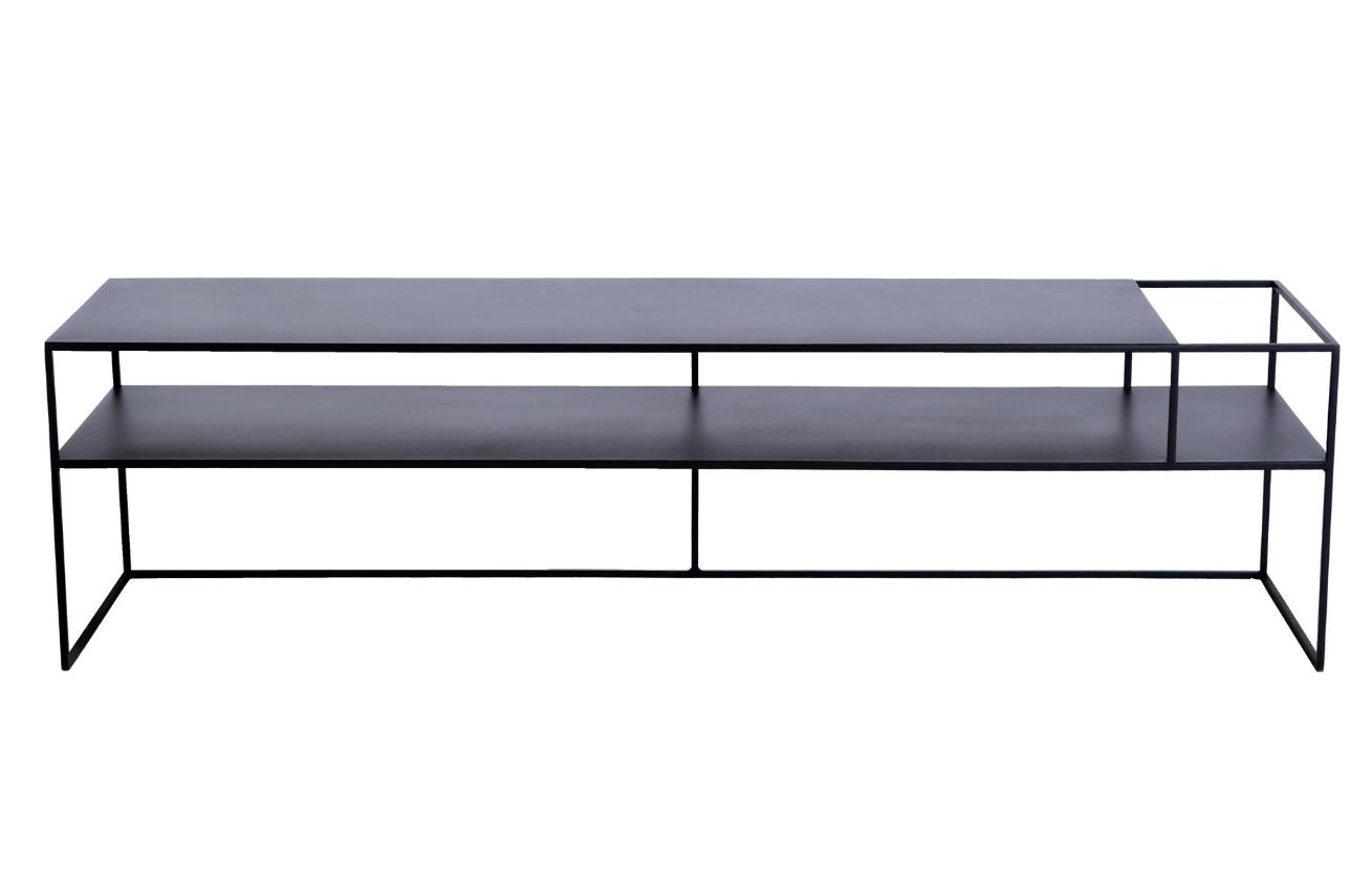 Nordic Design Černý kovový TV stolek Alonso 170 x 45 cm