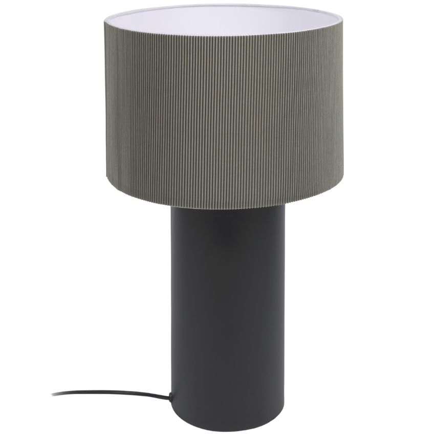 Šedá lněná stolní lampa Kave Home Domicina