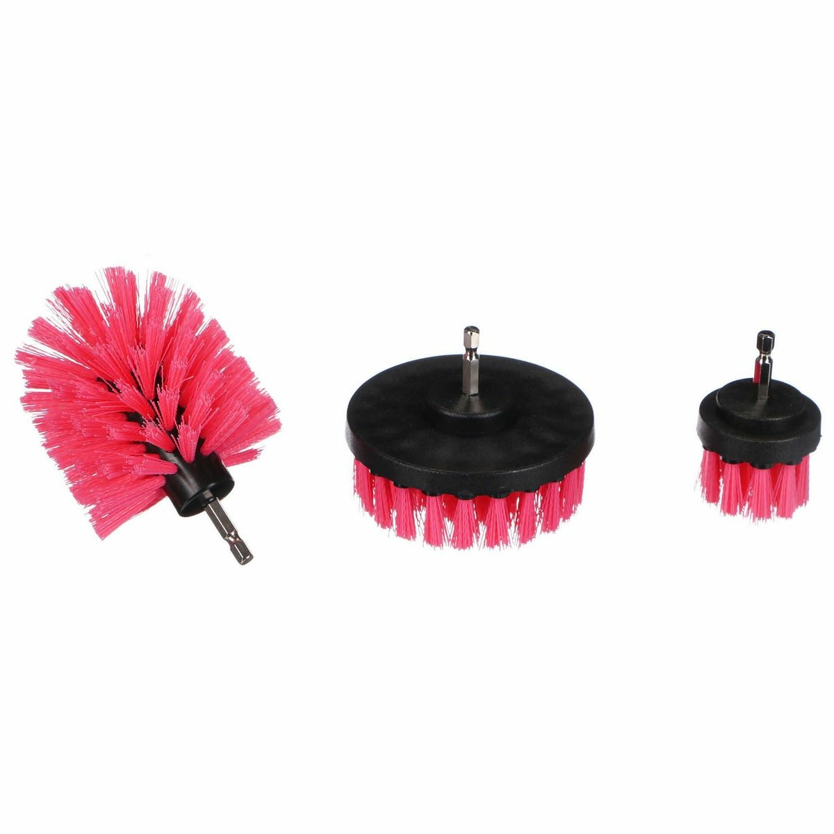 Sixtol Sada kartáčů na vrtačku pro čištění auta CAR DETAILING DRILL BRUSH PINK 3