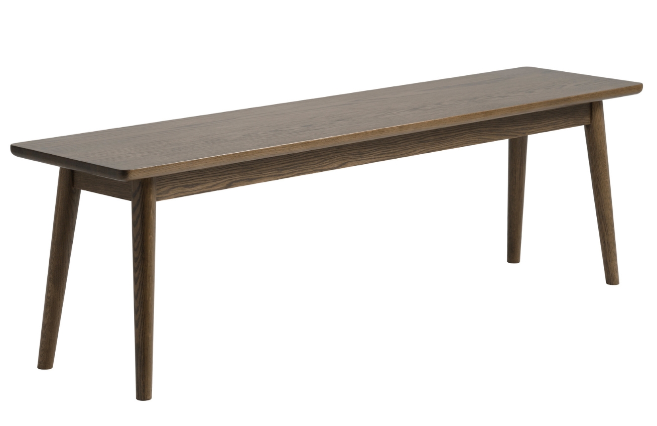 Tmavě hnědá dubová lavice Unique Furniture Barrali 150 cm