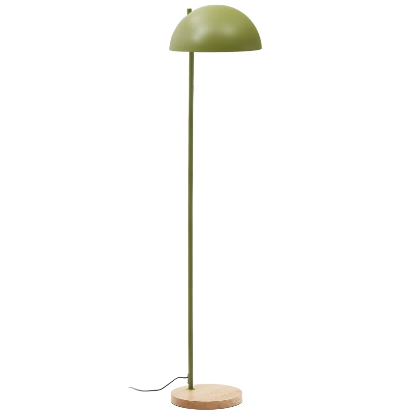 Zelená kovová stojací lampa Kave Home Catlar 150 cm