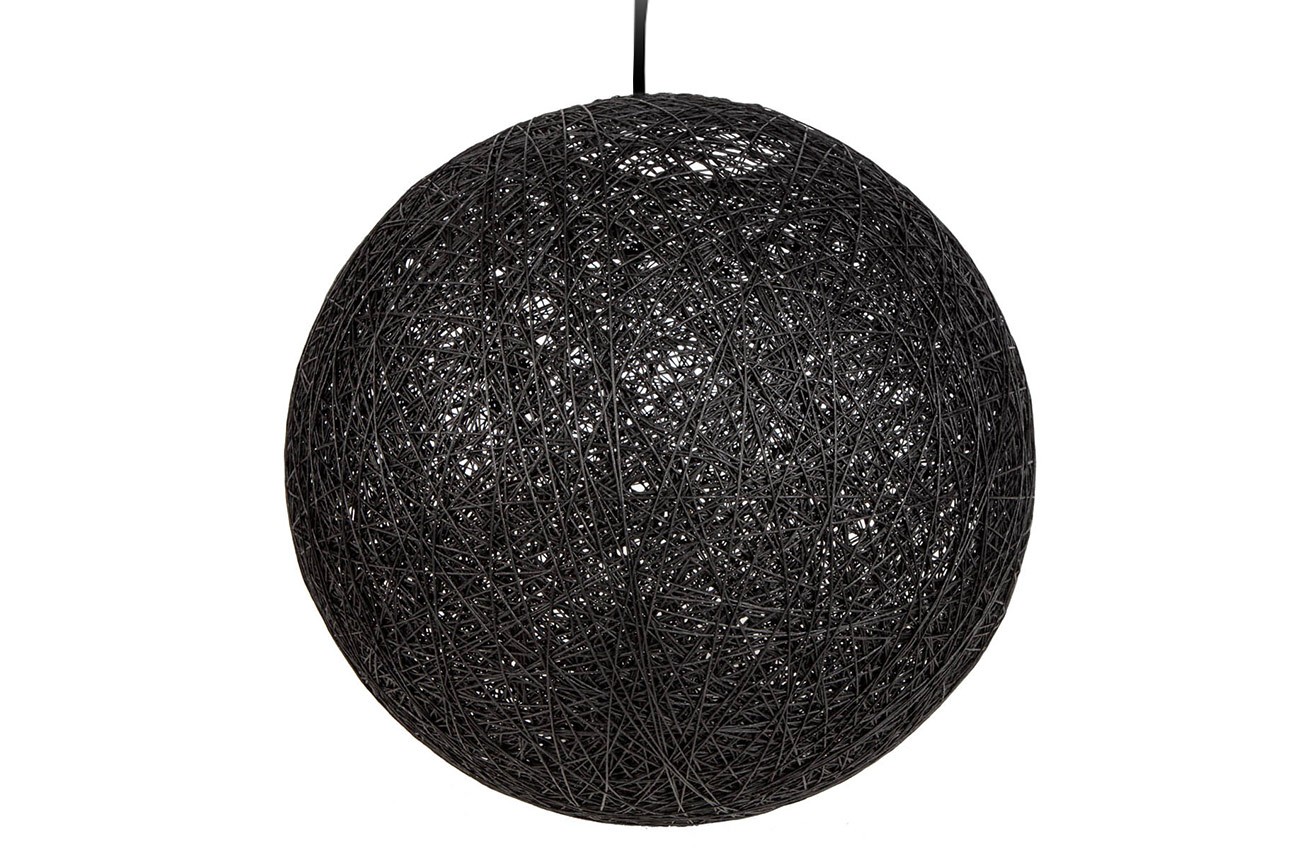 Moebel Living Černé závěsné kulaté světlo Moon 45 cm