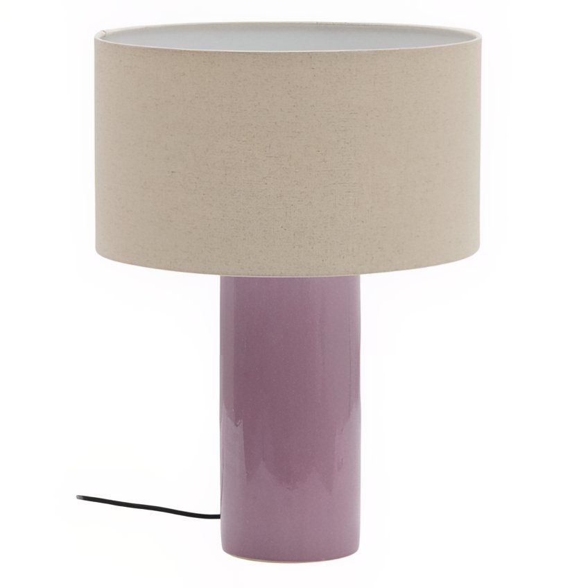 Fialová keramická stolní lampa Kave Home Toneric