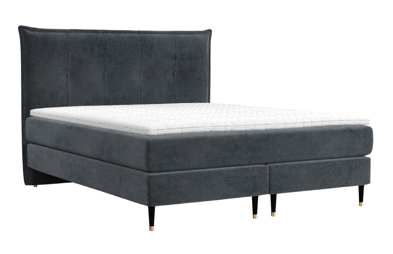 Maison de Rêve Antracitová sametová postel boxspring DUNA 160 x 200 cm