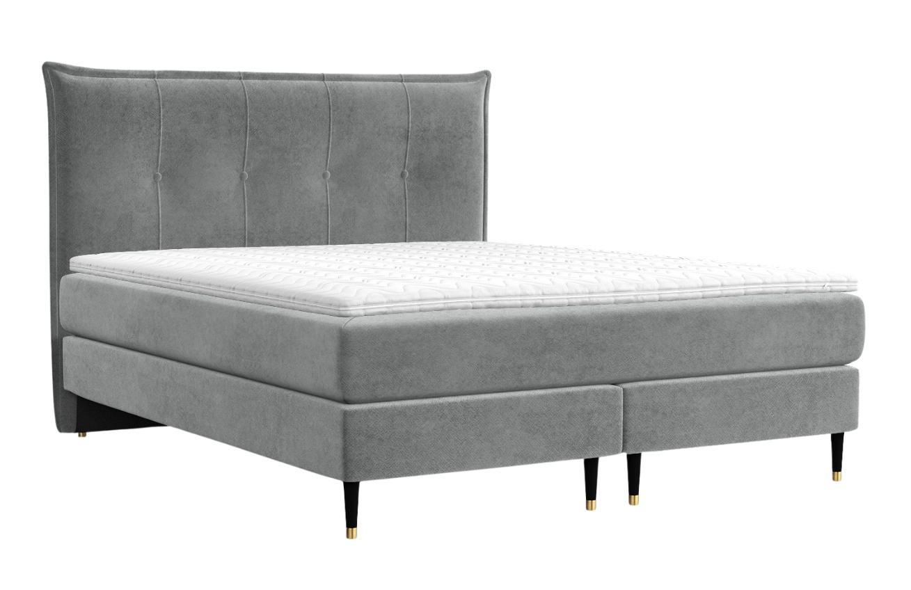 Maison de Rêve Šedá sametová postel boxspring DUNA 140 x 200 cm