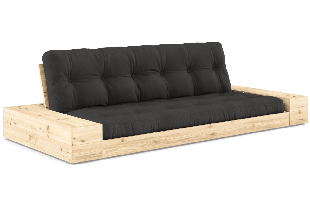 Tmavě šedá dvoumístná rozkládací pohovka Karup Design Base 244 cm